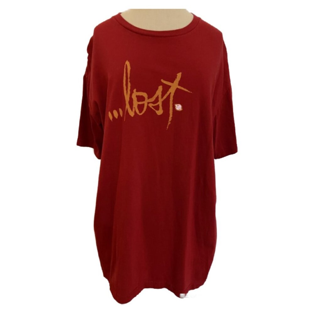 ...lost Enterprises Mens Y2K T Shirt L Red Mens Skater Surf Grunge Retro Top